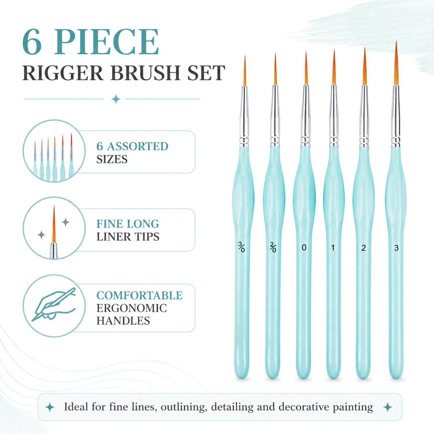 6개입 리거 페인트 브러쉬 세트, 미세한 팁 디테일 페 - Detailing Brush Set 리뷰 및 가격